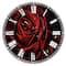 Designart 'Red Rose With Raindrops On Black Traditional Wall Clock